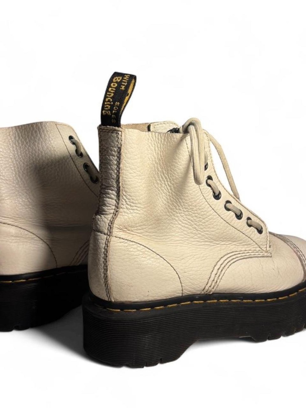 Doc Martins ~ White Sinclair Leather Platform Boots